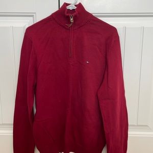Tommy Hilfiger medium red quarter zip